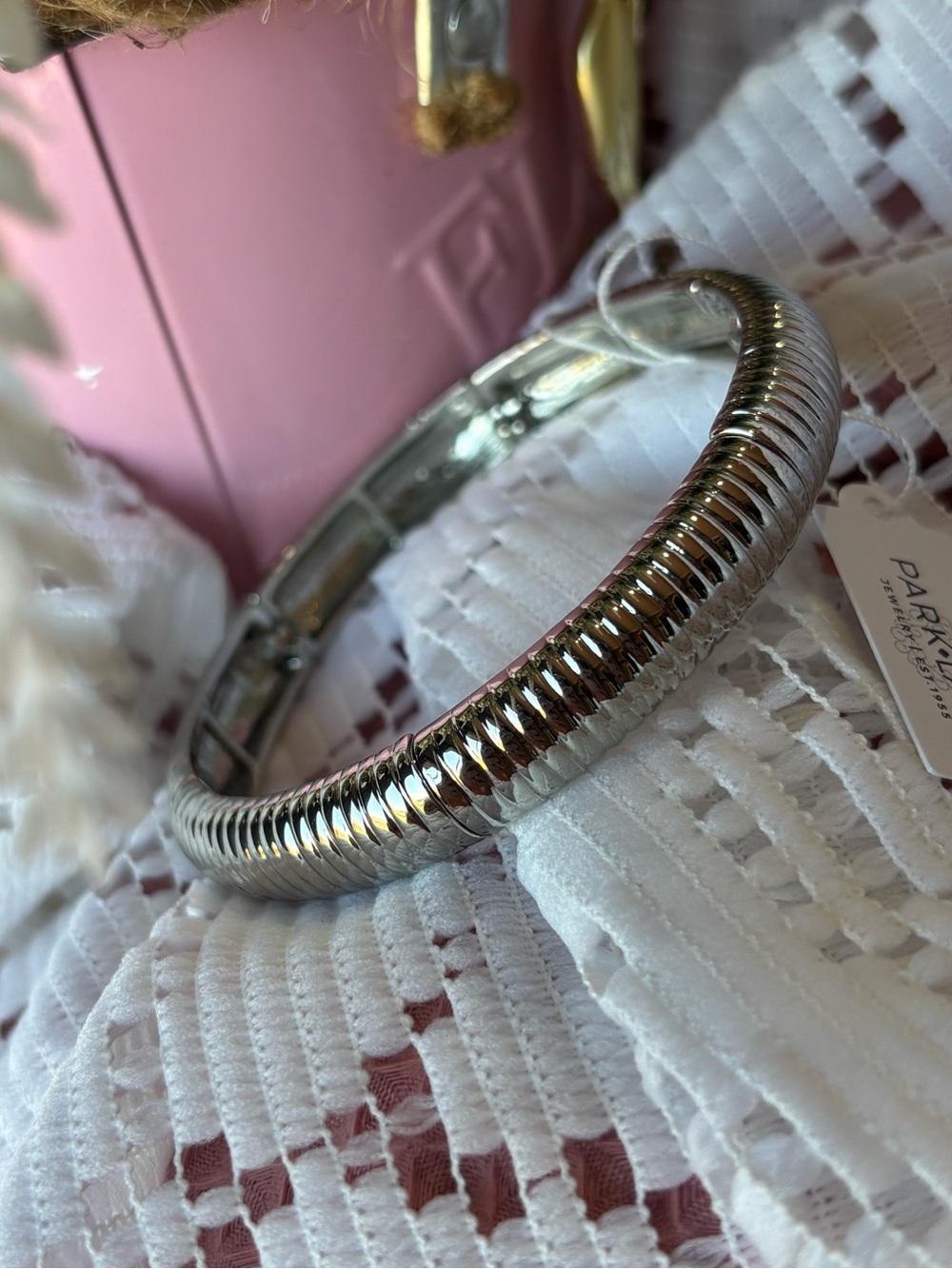 NWT SLEEK SNAKE DESIGN SILVER EMBRACEABLE BRACELET MIX MATCH 80’s LOOK
